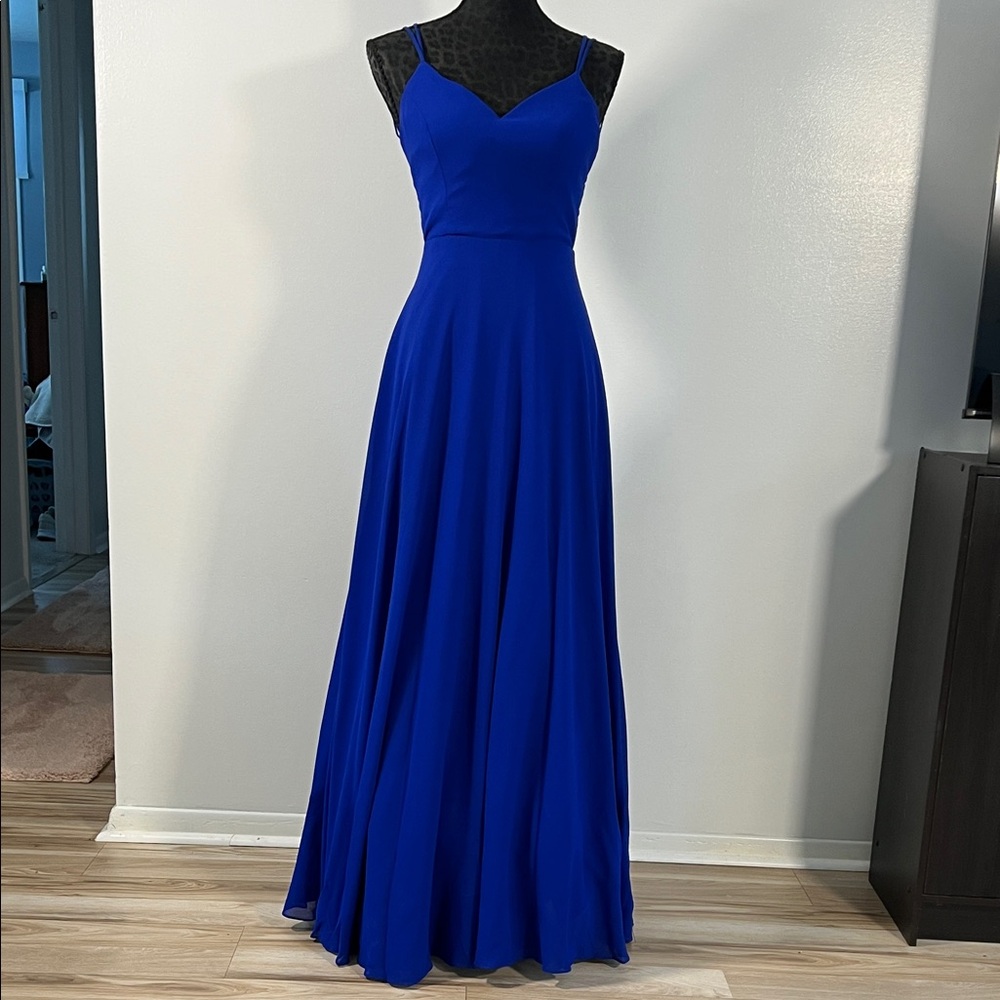 B. Smart Royal Blue Maxi Prom Dress size 7